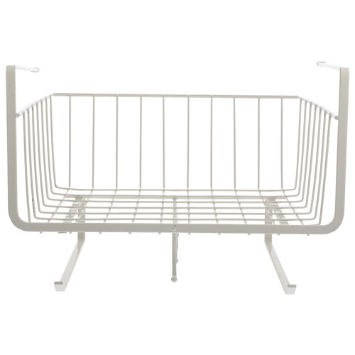 Shelf Under Shelf Wire Basket Hanging Storage Baskets with 4 Hooks Under Cabinet Add-on Storage Racks Slide-in Baskets Organizer for Kitchen Pantry Desk Bookshelf Storage Shelves