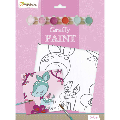 Avenue Mandarine Graffy Paint Animal Picture Board Fawn Painting Kit, Multi-Colour