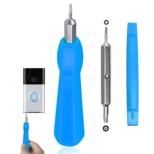 Ring Doorbell Screwdriver,Ring Screwdriver Bit Set for Battery Change & Wifi Password Reset Access,Ring Screwdriver for All Doorbells include Video Doorbell, Video Doorbell 2, Pro and Elite (Blue)