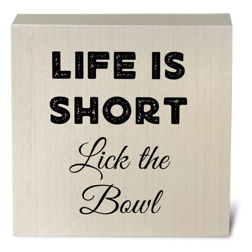 Country Kitchen Artwork Wood Box Sign Rustic Farmhouse Style Kitchen Quote Wood Block Plaque 5 X 5 Inches Home Desk Sign Decor for Presents