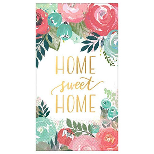 Amscan Sweet Home Guest Towels-Hot-Stamped, One Size, Multicolor