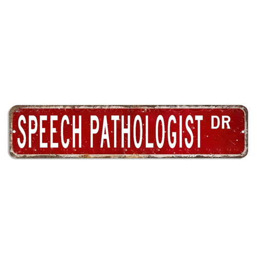 Speech Pathologist Wall Art Signs Gift for Speech Pathologist French Vintage Metal Sign Profession Aluminum Metal Sign Decorative Door Garden Sign Street Plaque Housewarming Gift