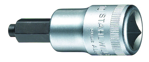 Stahlwille 03070010 INHEX Sockets No. 54IC, Size 10mm Wrench Opening, 1/2" Drive, for Hexagon Socket Head Screws, with Guide Pin, Chrome Plated Finish, Length 60mm, Made in Germany