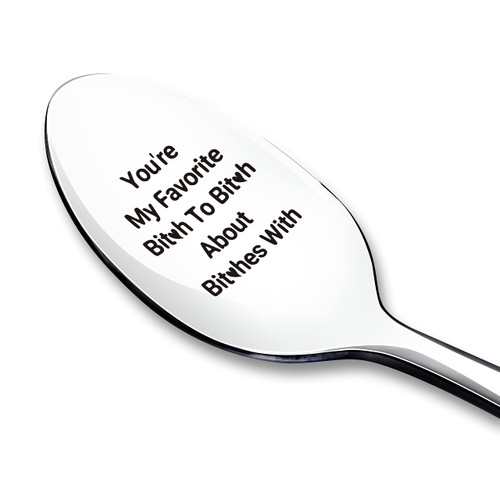 Best Friend Gift Spoon Engraved Funny Friendship BFF Gift, Ice Cream Tea Coffee Cereal Lover Spoon Best Thanksgiving Christmas Birthday Gifts