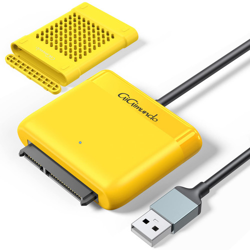 GiGimundo SATA to USB 2.0 Adapter, 3.3ft SATA to USB Cable for 2.5 inch SSD & HDD [Support UASP], External Converter for SSD/HDD Data Transfer with Silicone Hard Drive Case