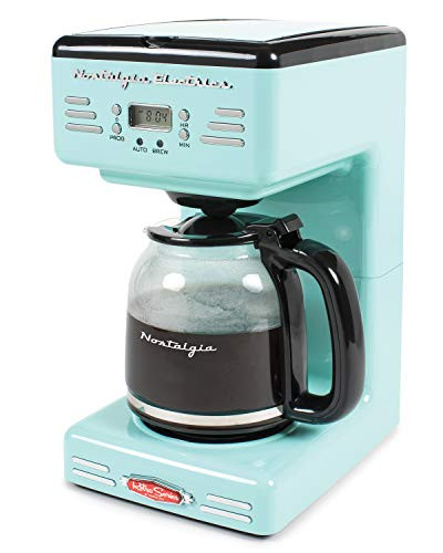 Nostalgia RCOF120AQ Retro 12-Cup Programmable Coffee Maker  Aqua Blue