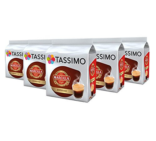 TASSIMO Marcilla Espresso Coffee Capsules Refills T-Discs Pods 5 Pack, 80 Drinks