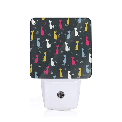 Allgobee Night Light Color-Cat-Funny-Lover Dusk to Dawn Sensor,Automated On Off,Home Decor for Kitchen,Bathroom,Bedroom