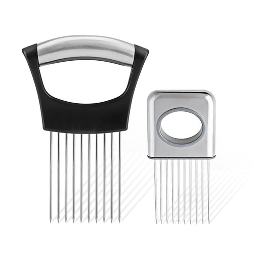 Charmyth 2 Pcs Onion Slicer Food Slice Assistant Stainless Steel Onion Holder Slicer Tool, Vegetable Potato Cutter Slicer, Cutting Kitchen Gadget Onion Cutter Charmyth 2 Pcs Onion Slicer Food Slice Assistant Stainless Steel Onion Holder Slicer Tool, Vegetable Potato Cutter Slicer, Cutting Kitchen Gadget Onion Cutter