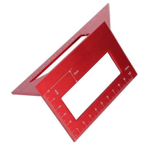 45/90 Degree Layout Miter Gauge, Woodworking Ruler, Aluminum Alloy Saddle Layout Square Gauge, Construction Rulers, Edge Marking Measuring Tool