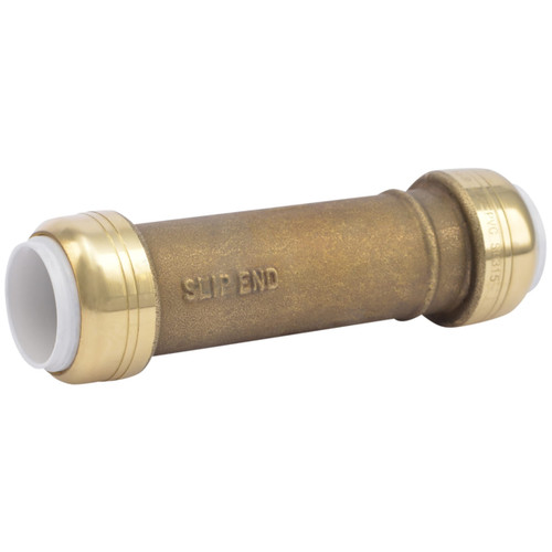 SharkBite 1/2 Inch PVC Slip Coupling, Push to Connect Brass Plumbing Fitting, PEX Pipe, Copper, CPVC, PE-RT, HDPE, UIP3008A