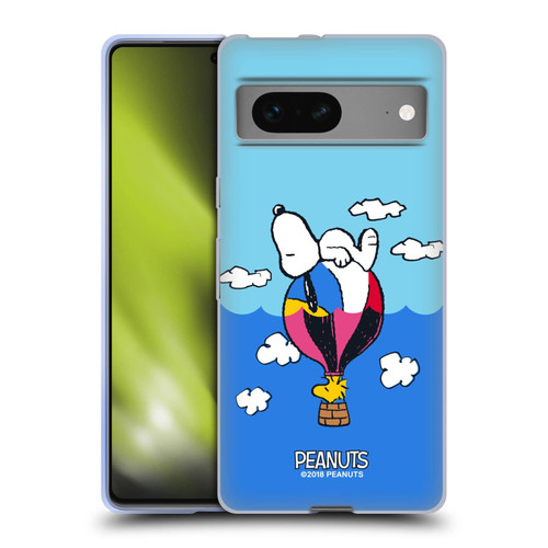 Head Case Designs Officially Licensed Peanuts Snoopy & Woodstock Balloon Halfs and Laughs Soft Gel Case Compatible with Google Pixel 7