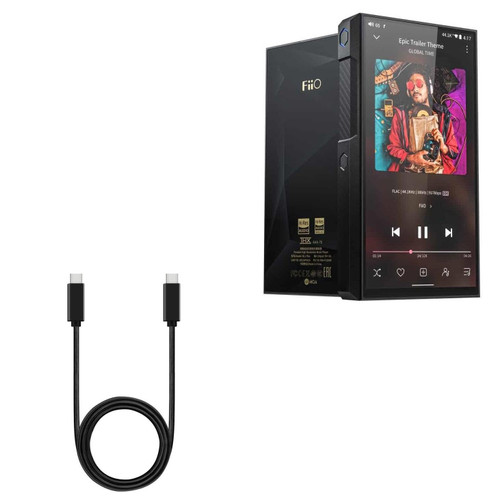 BoxWave Cable Compatible with FiiO M11 Plus - DirectSync PD Cable (3ft) - USB-C to USB-C (100W), Type C Braided 3ft Charge and Sync Cable for FiiO M11 Plus - Jet Black