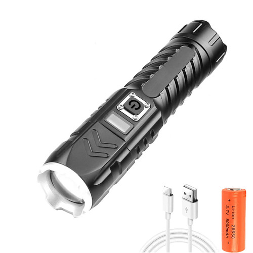 BESTSUN XHP90 LED Tactical Flashlight 10000 Lumens USB Rechargeable XHP90 Powerful Flashlights 4 Lighting Modes Adjustable Waterproof Torch Lamp for Hiking,Camping,Fishing,Hunting.