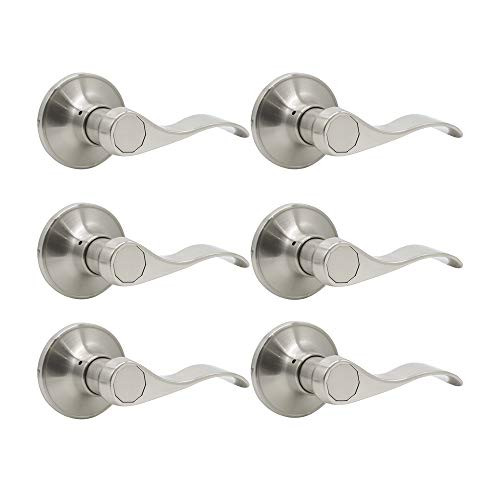 6 Pack Probrico Interior Door Lever Door Knob Door Handle Lock Half Dummy Keyless Door knobs Dummy Knobs-Right Handed Reversible