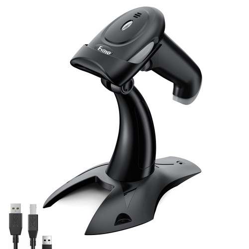 Eyoyo Wireless Barcode Scanner With Stand, 3-in-1 Barcode Scanner Reader[2.4G Wireless & Bluetooth & Wired USB Connection],1D 2D Handheld QR Code Reader for Window,Mac,Android,Store, Warehouse,library