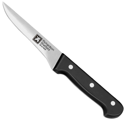 RICHARDSON SHEFFIELD FN201 Universal Professional Boning Knife 5", Stainless Steel, NSF Approved, Silver, Black