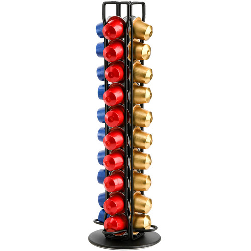 Lyellfe Rotating Nespresso Capsule Holder, OriginalLine Coffee Pod Storage Rack, 360 Degree Spinning Coffee Capsule Holder, Holds 40 Capsules, Ideal for Home Office Kitchen