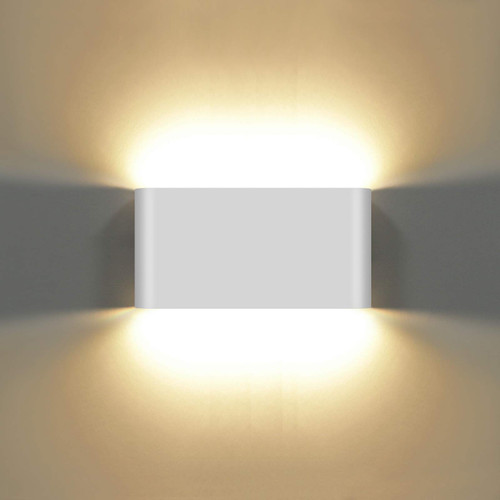 KAWELL 12W Waterproof Modern Wall Sconce LED Wall Light Up Down Aluminum Wall Lamp LED Indoor Outdoor for Bathroom Living Room Bedroom Hallway Lounge Porch Corridor, White 3000K