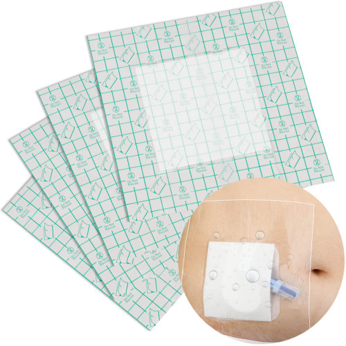 Waterproof PD Dialysis Catheter Shower Cover Wound Shields Picc Line Bandage Chest Peritoneal Chemo Port Feeding Tube G-Tube Water Barrier Protector (8 x 8 Inch with Non-Stick Center Pad (Pack of 25))