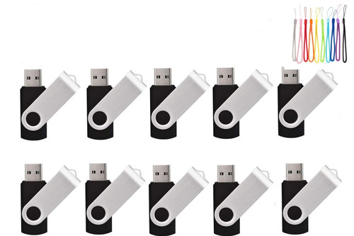 10PCS 2.0/3.0 USB Flash Drive Pen Drive Memory Stick Thumb Stick Pen Black (2.0/4GB, Black)