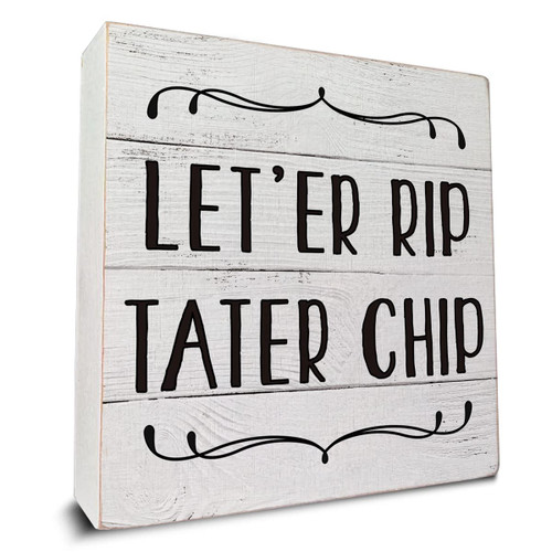 Bathroom Quote Wooden Box Sign Desk Decor Wood Box Sign for Home Bathroom Shelf Table Decoration 5 X 5 Inch