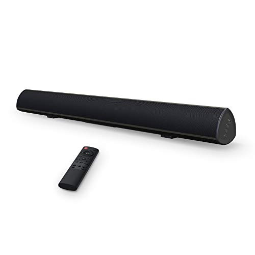 Sound bar, BYL Soundbar Wired and Wireless Bluetooth 5.0 Speaker for TV, Smartphone, Projector (28 Inches, Optical Cable Included, DSP, Bass Adjustable)