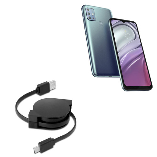 BoxWave Cable Compatible with Motorola Moto G20 - miniSync - USB-A to USB Type-C, Retractable Cable - USB-A to USB Type-C for Motorola Moto G20