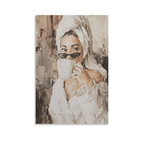 Abstract Art Poster Canvas Oil Painting Painting Woman Art Drinking Coffee After Bath Home Decor Roo Canvas Painting Posters And Prints Wall Art Pictures for Living Room Bedroom Decor 08x12inch(20x30 Abstract Art Poster Canvas Oil Painting Painting Woman Art Drinking Coffee After Bath Home Decor Roo Canvas Painting Posters And Prints Wall Art Pictures for Living Room Bedroom Decor 08x12inch(20x30