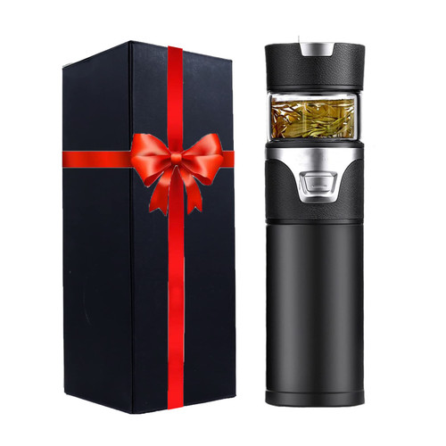 Stainless Steel Men's Tea Bottle Tea Thermos Infuser Bottle for Loose Leaf Leak-Proof Tea Tumbler with Infuser Dual-use Travel Tea Mug with Tea Filter 20 oz