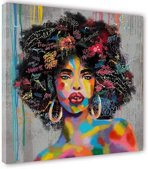 Pangoo Art African American Canvas Wall Art Black Woman White Retro Beauty Abstract Painting Canvas Prints Living Room Bedroom Bathroom Framed Home Decoration Ready to Hang,16x16 inch, 16x16inch Pangoo Art African American Canvas Wall Art Black Woman White Retro Beauty Abstract Painting Canvas Prints Living Room Bedroom Bathroom Framed Home Decoration Ready to Hang,16x16 inch, 16x16inch