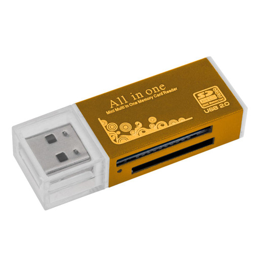 Acuvar Ultra High Speed Memory Card Reader & Writer for SD, SDHC, SDXC, MicroSD, MicroSDHC, MicroSDXC, Computers and All USB Enabled Devices Plug and Play OSX Windows Chrome (Gold)