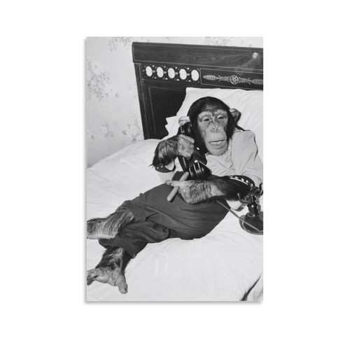 ToMart Room Aesthetic Poster Chimpanzee Monkey Smoking Cigar Calling Wall Art Deco Canvas Printed Poster Canvas Painting Wall Art Poster for Bedroom Living Room Decor 16x24inch(40x60cm) Unframe-style ToMart Room Aesthetic Poster Chimpanzee Monkey Smoking Cigar Calling Wall Art Deco Canvas Printed Poster Canvas Painting Wall Art Poster for Bedroom Living Room Decor 16x24inch(40x60cm) Unframe-style