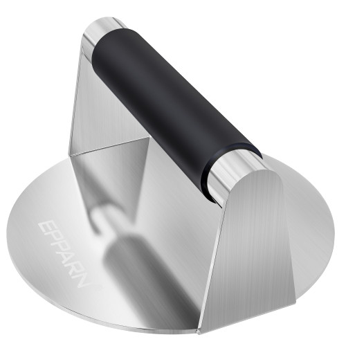 EPPARN Smash Burger Press with Anti-Scald Handle, Stainless Steel Burger Smasher, Hamburger Press for Griddle, Bacon Press, Grill Press, Ground Beef Patty Press