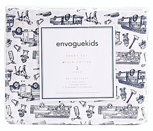 Fire Truck Bedding Toddler Boys Kids Twin or Full 100% Cotton Sheet Set Fire Engine Fireman Rescue Firetruck (Full)