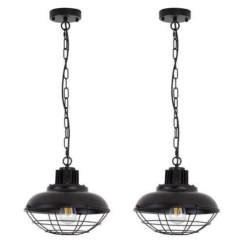 COTTMIC Black Industrial Pendant Lights, Farmhouse Pendant Light for Kitchen Island, Barn Hanging Light Fixtures with Wire Cage for Kitchen Island Hallway Dining Room COTTMIC Black Industrial Pendant Lights, Farmhouse Pendant Light for Kitchen Island, Barn Hanging Light Fixtures with Wire Cage for Kitchen Island Hallway Dining Room