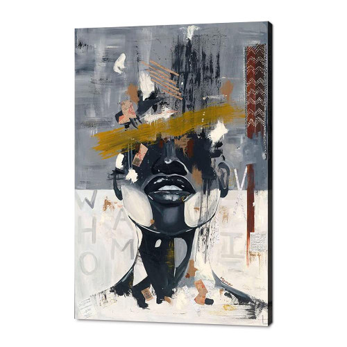 MAMAGO Canvas Wall Art Black and White Pictures Abstract Woman Face Painting Modern Fashion Posters Prints Artwork Home Decorations for Living Room Bedroom Office Framed Ready to Hangg - 12" Wx18 H