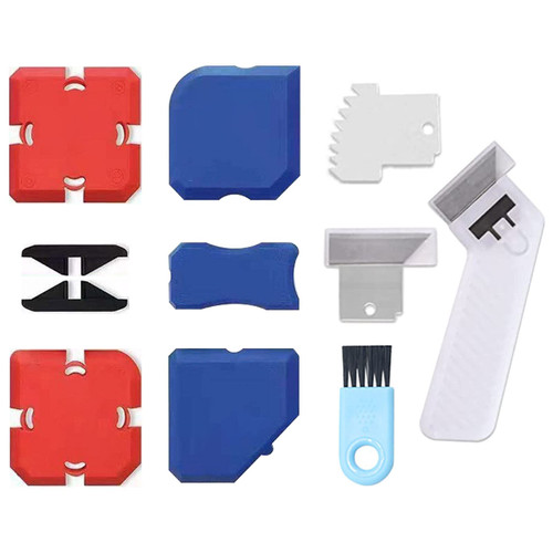 Yoki Peony Professional Silicone Caulking Tool Kit, Reusable Silicone Profiling Kit with Sealant Finishing Tools and Caulk Removal Tools - Caulk Scraper Tool