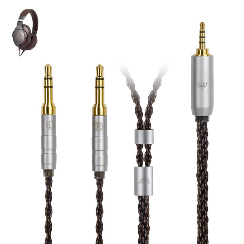 okcsc Replacement Upgrade Cable for Denon AH-D600 AH-D7200 AH-D7100 AH-D9200 AH-D5200 Headsets,8 Core OFC Audio Cable Dual 3.5mm Headphone Output Cable for Stock 4 Feet Length 3.5mm Plug