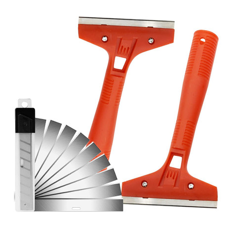 2PC Razor Blade Scraper, 4" Scraper Tool with 10 Extra Replacement Metal Blades, Razor Scraper Remover for Cleaning Paint, Caulk, Adhesive, Label, Decal, Sticker from Window, Glass, Tile, Floor 2PC Razor Blade Scraper, 4" Scraper Tool with 10 Extra Replacement Metal Blades, Razor Scraper Remover for Cleaning Paint, Caulk, Adhesive, Label, Decal, Sticker from Window, Glass, Tile, Floor