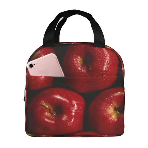 Red Apple Printed Lunch Bag For Women Reusable Insulated Lunch Tote Bag Lunch Box Lunch Cooler Tote Box Red Apple Printed Lunch Bag For Women Reusable Insulated Lunch Tote Bag Lunch Box Lunch Cooler Tote Box