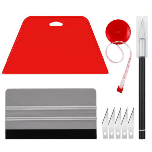 WRAPXPERT Wallpaper Smoothing Tool,Wallpaper Hand Tool Set,Wallpaper Tool Kit with Red Smoother Big Grey Felt Squeegee and Hobby Knife Blades