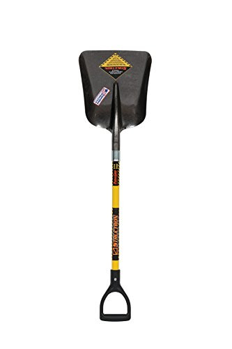 Structron STR-GP14D #2 Steel General Purpose Scoop with 29" Fiberglass Handle and Poly D-Grip, 11" x 13.5" Head