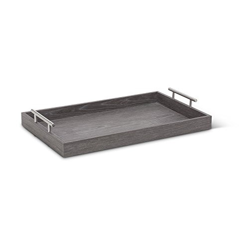 Abbott Collection Butler Rectangular Tray, Charcoal Grey (Large)