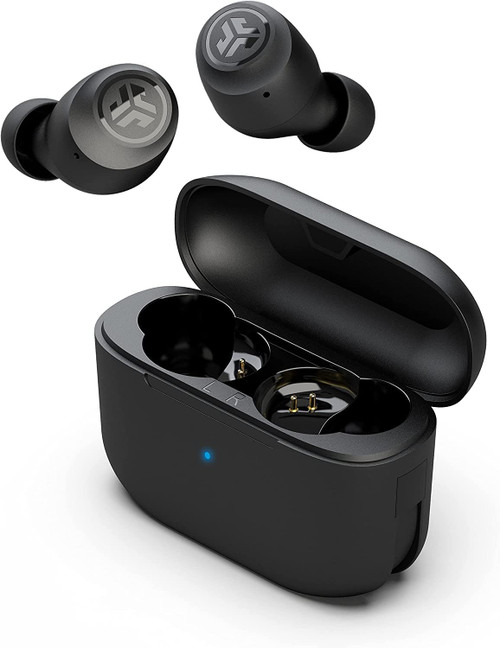 JLab Go Air Pop True Wireless Bluetooth Earbuds + Charging Case | Graphite | Dual Connect | IPX4 Sweat Resistance | Bluetooth 5.1 Connection | 3 EQ Sound Settings Signature, Balanced, Bass Boost