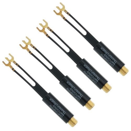 Matching Transformer MTQY 4PCS 75-300 Ohm UHF/VHF/FM Matching Transformer Coaxial Cable Adapter with F Type Female Coax Coaxial Connector for Cable Wire Antenna TV