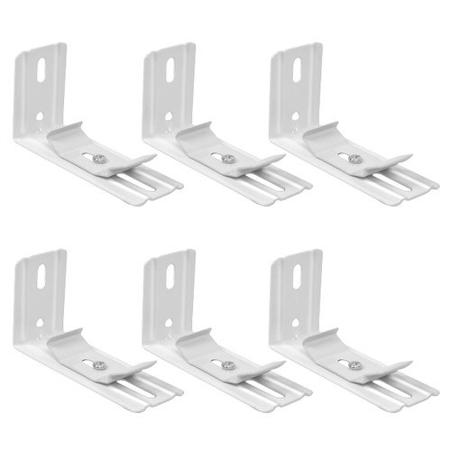 AuRiver 6 pcs Vertical Blind L Bracket Vertical Blind Bracket Clips 3 inch Length for Vertical Blinds with Headrail Width 1-1/2"(38mm) Bracket Clips Outside Mounting