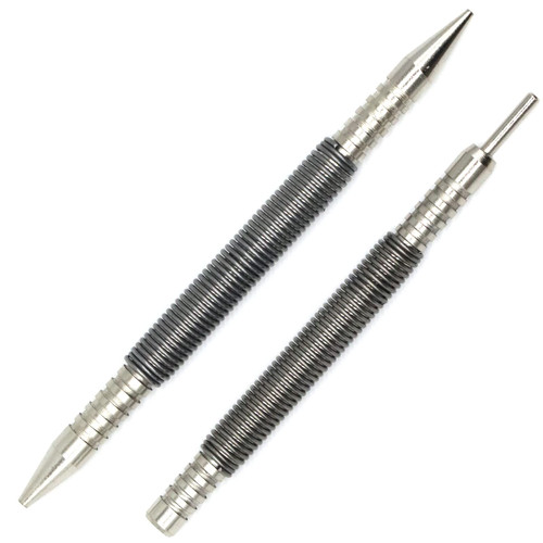 WHLLING 2-Piece Dual Head Nail Setter and Hinge Pin Punch Set, Hammerless 1/32?& 1/16?Spring Nail Set, 5000 PSI Striking Force Door Pin Removal Tool