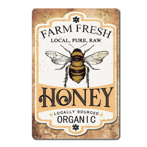 Farm Fresh Bee Honey Metal Tin Signs, Vintage Wall Decor Retro Art Tin Sign Funny Decorations for Home Bar Pub Cafe Farm Room Metal Poster 6x8 Inch Farm Fresh Bee Honey Metal Tin Signs, Vintage Wall Decor Retro Art Tin Sign Funny Decorations for Home Bar Pub Cafe Farm Room Metal Poster 6x8 Inch