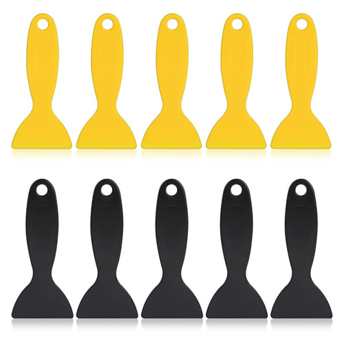 10 Pcs Plastic Scraper,Plastic Spatula Paint Scrapers Flexible Resin Scraper Putty Knife Air Bubble Remover Sticker Installation Tool for 3D Printing Resin Removal,Spackling,Patching,Decal,Wallpaper